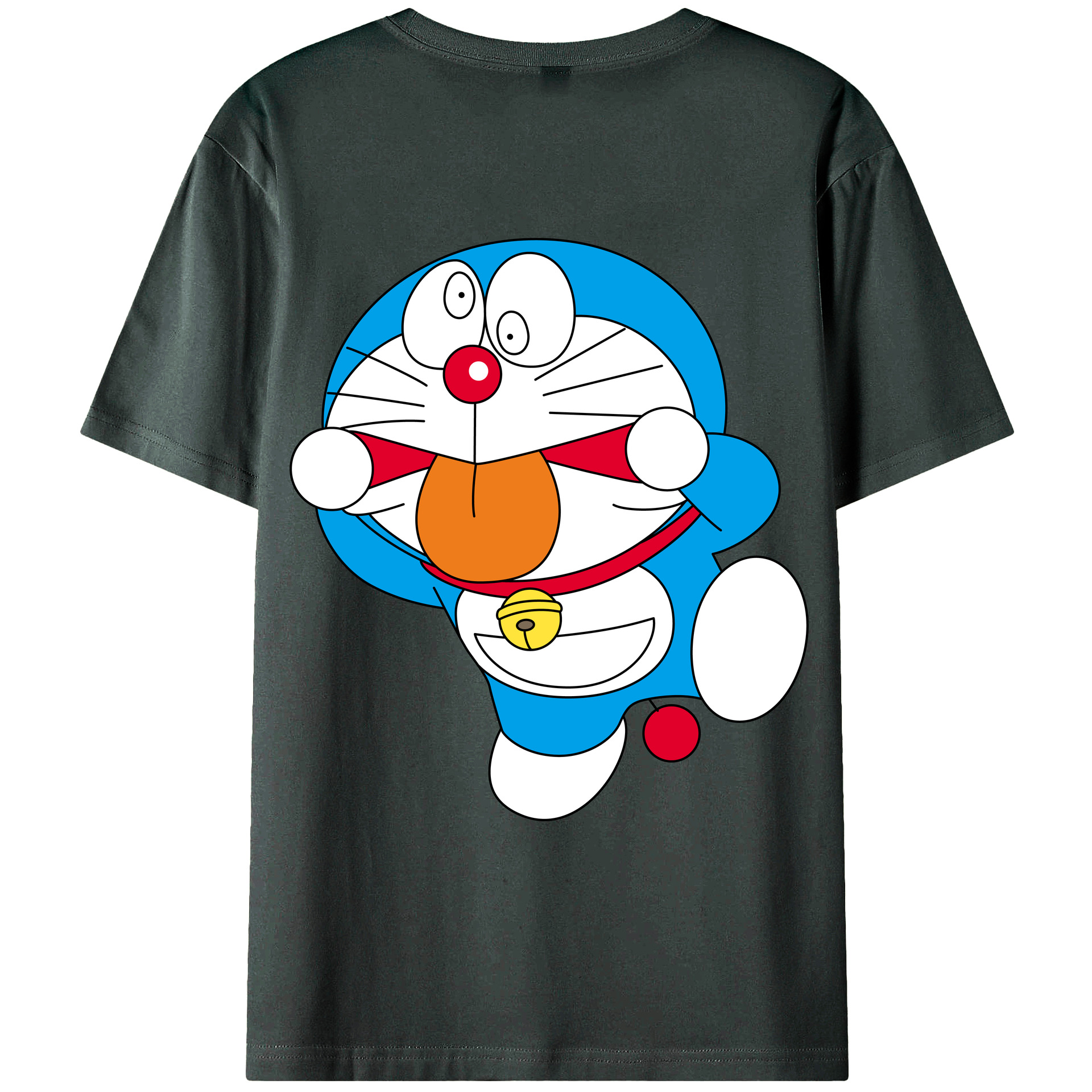 （画像用） ドラえもん Doraemon 綿100％ メンズ半袖Tシャツ（バックプリント） 通気性